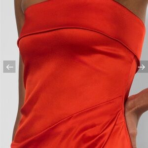 Aritzia Ruched Maxi Gown Poppy Red.